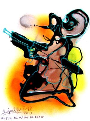 Mujer armada de Irak.