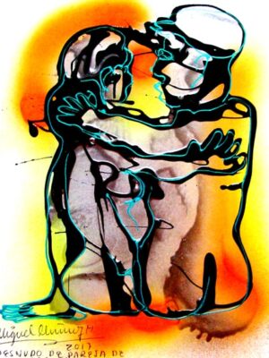 Desnudo de pareja de espaldas.