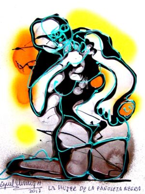La mujer de la pañoleta negra.