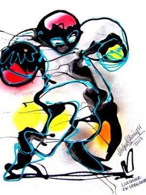 Luchador entrenando.
