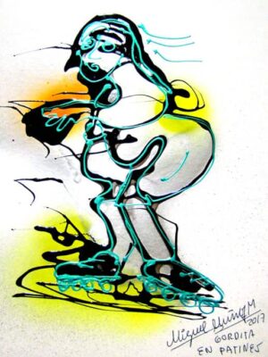 Gordita en patines.