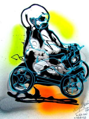 Niño en carrito.