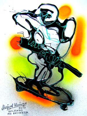 Soldado en patineta.