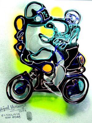 El ciclista con bebé.
