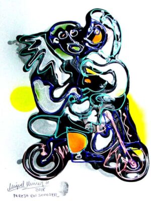 Pareja en scooter.