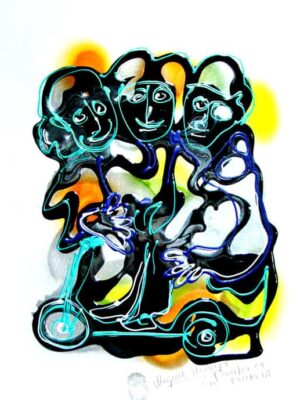 Familia en patineta.
