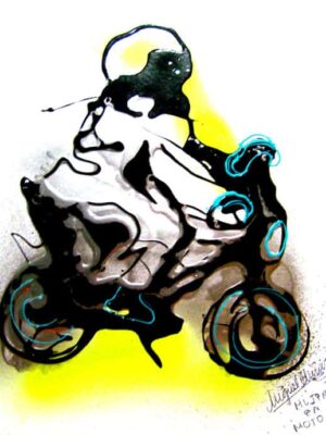 Mujer en moto.