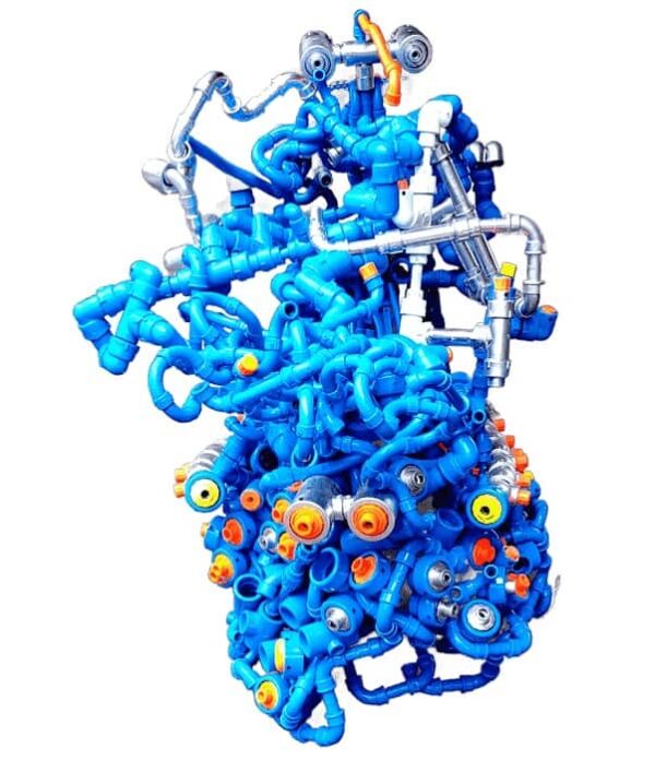 la inteligencia artificial también monta en moto escultura de Miguel Muñoz Martinez.